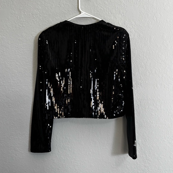 INC International Concepts Women's Black Sequin Blazer - Picture 2 of 4